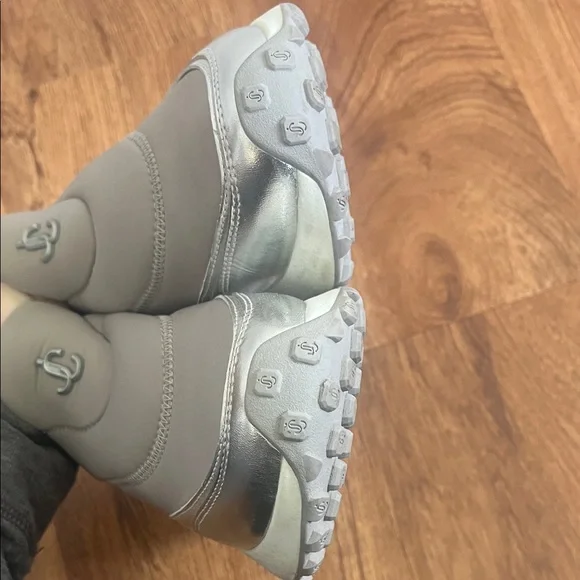 Jimmy Choo Taupe and Silver Slip-On Chunky Sneakers - Picture 5 of 5